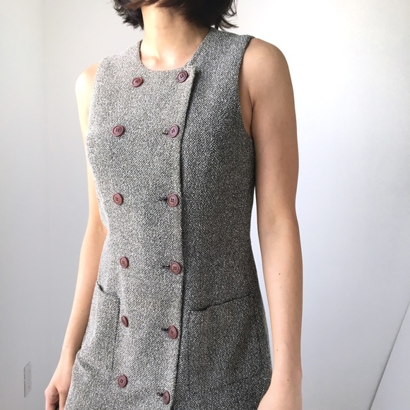 Ann Taylor custom tweed button down dress - Picture 3 of 4